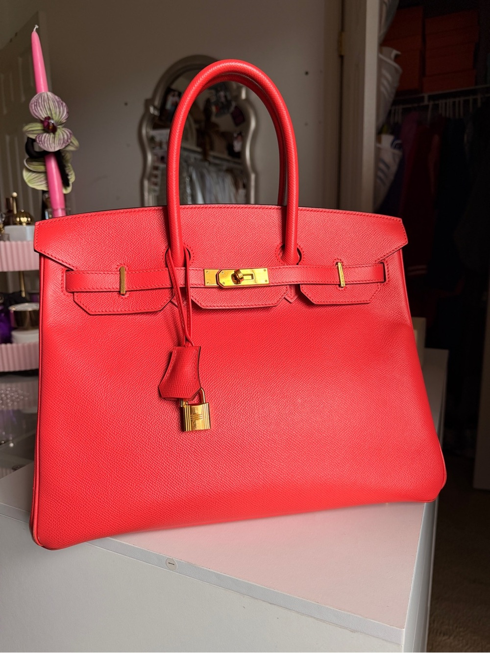 Hermes Birkin 35 leather handbag